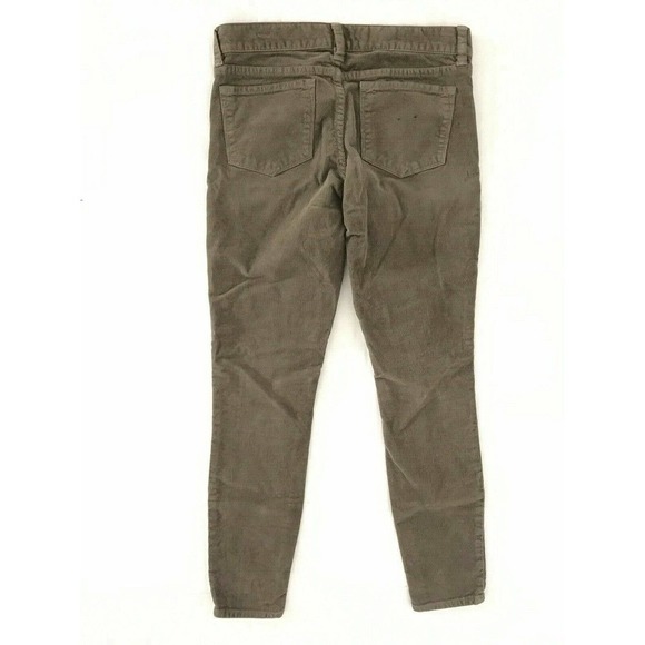 J Crew | Toothpick Corduroy Pants Size 24 Brown Ankle Straight Slim Fit - Picture 3 of 5